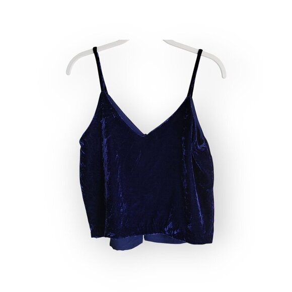 Madewell Sleeveless Velvet Top XS Midnight Blue - Picture 8 of 8